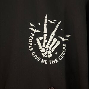 "People Give Me The Creeps" Black Graphic Sweatshirt